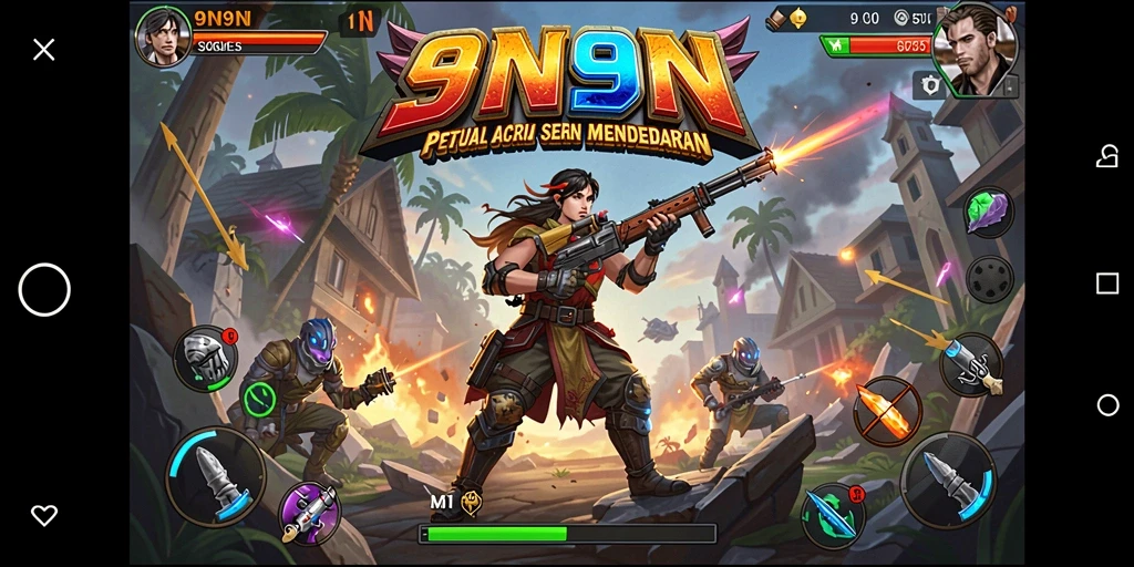 Screenshot menunjukkan aksi mendebarkan dan gameplay yang intens.