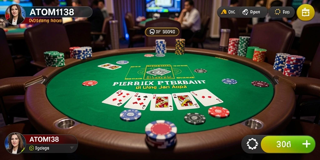 Screenshot permainan Poker yang seru dan menegangkan di ATOM138.