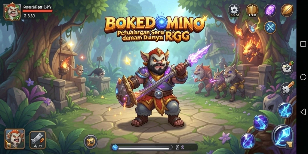 Tampilan gameplay RPG BOKEDOMINO yang menakjubkan.