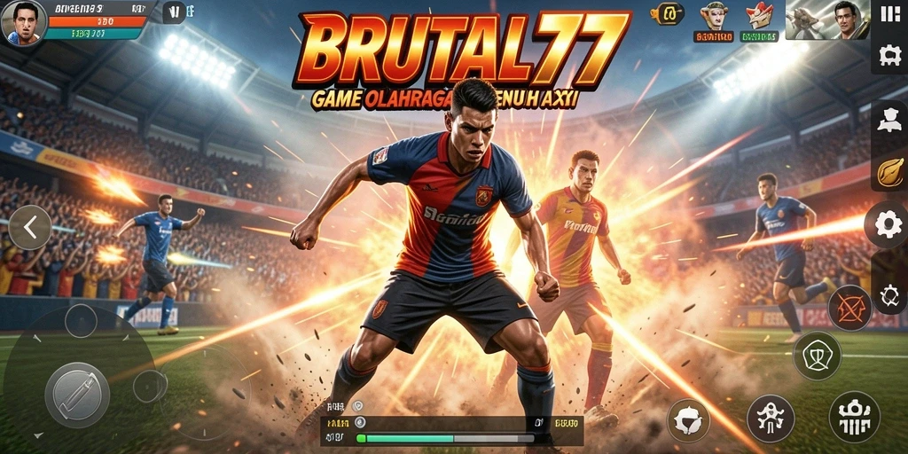 Tangkapan layar gameplay <strong>BRUTAL77</strong> yang menunjukkan aksi olahraga seru.