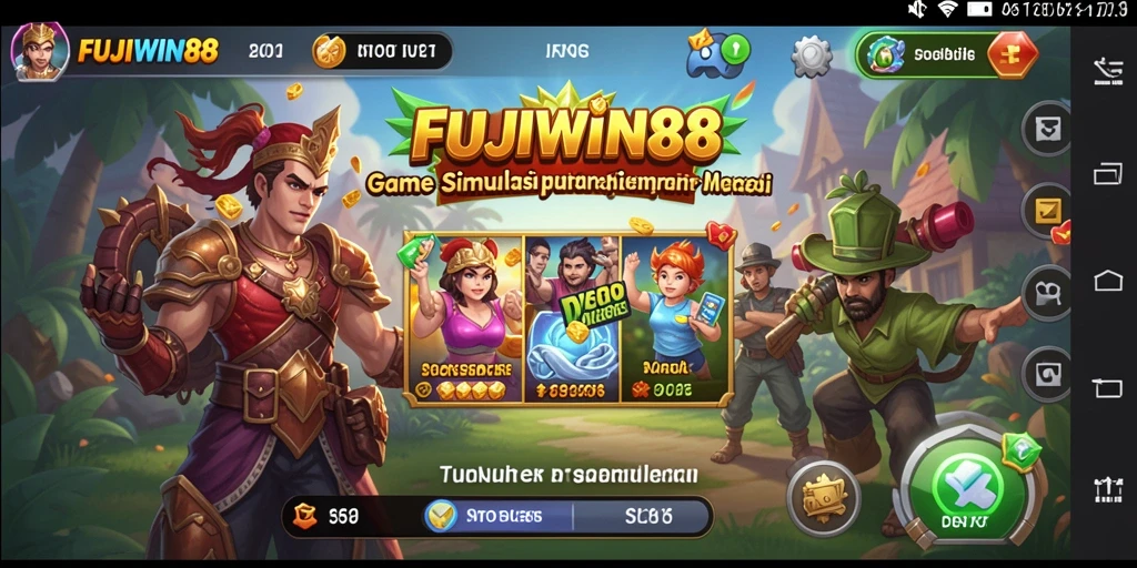Screenshot gameplay FUJIWIN88 menampilkan dunia simulasi yang kaya dan mendetail.