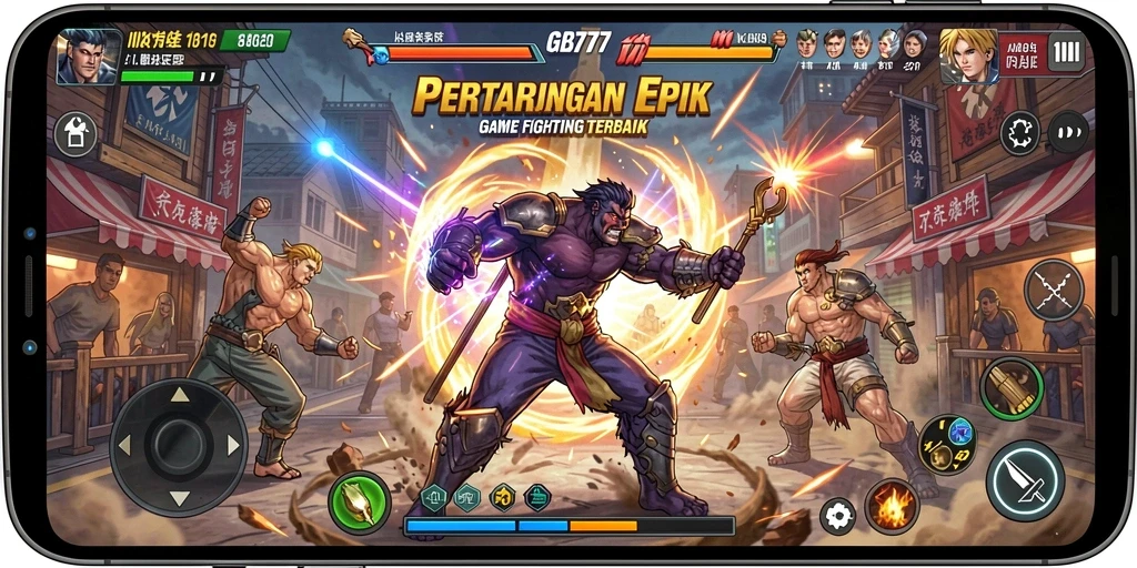 Tampilan menarik dari gameplay pertarungan GB777 yang seru.