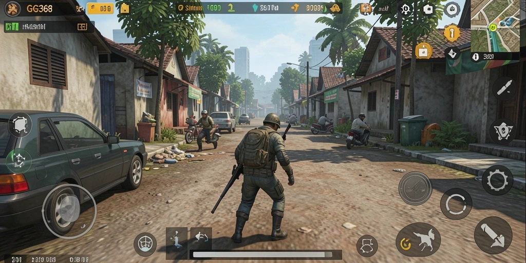 Screenshot utama GG368 menunjukkan gameplay Simulation yang mendalam.