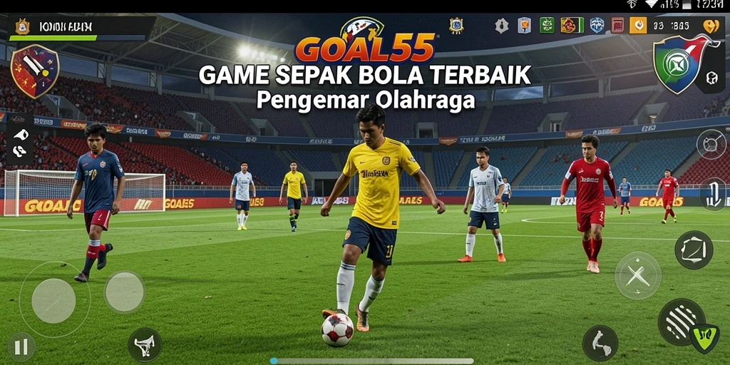 Tampilan menegangkan pertandingan sepak bola dalam GOAL55.
