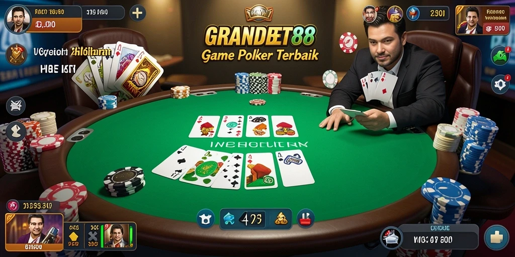 Screenshot gameplay GRANDBET88 menampilkan keseruan bermain Poker.