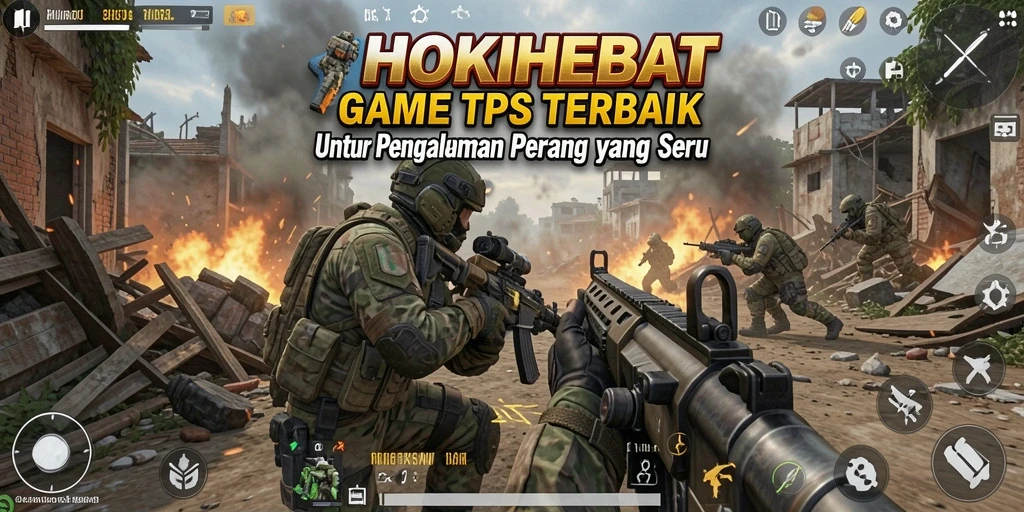 Screenshot gameplay HOKIHEBAT dengan aksi tembak-menembak seru.
