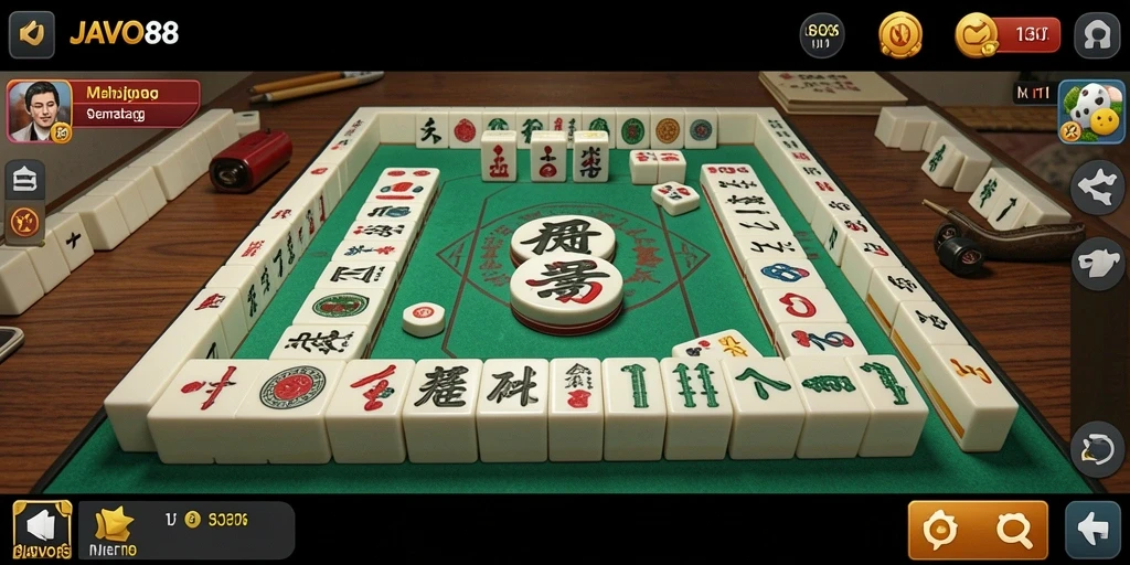 Tangkapan layar gameplay JAVO88 menampilkan pengalaman Mahjong yang menarik dan menyenangkan.