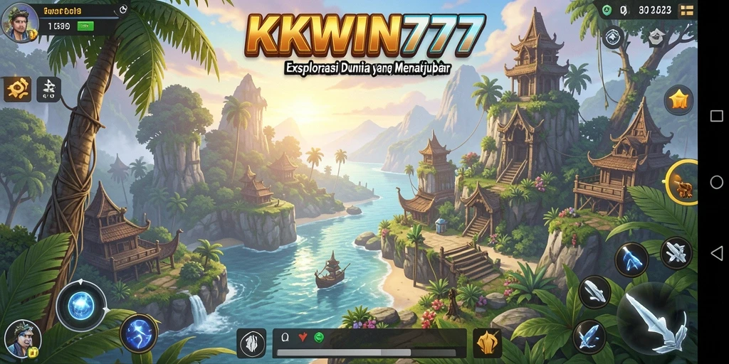 Gameplay KKWIN777 menampilkan eksplorasi dunia terbuka yang luas.