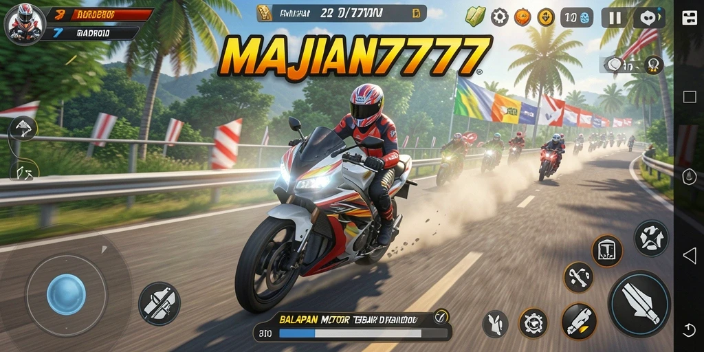 Gameplay mendebarkan dalam balapan motor yang menantang.