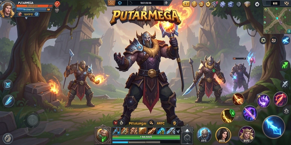 Gameplay PUTARMEGA yang penuh aksi dan strategi.