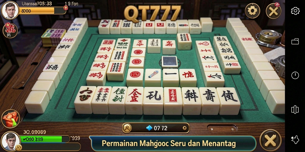 Tampilan gameplay QT777 yang menarik saat bermain Mahjong.