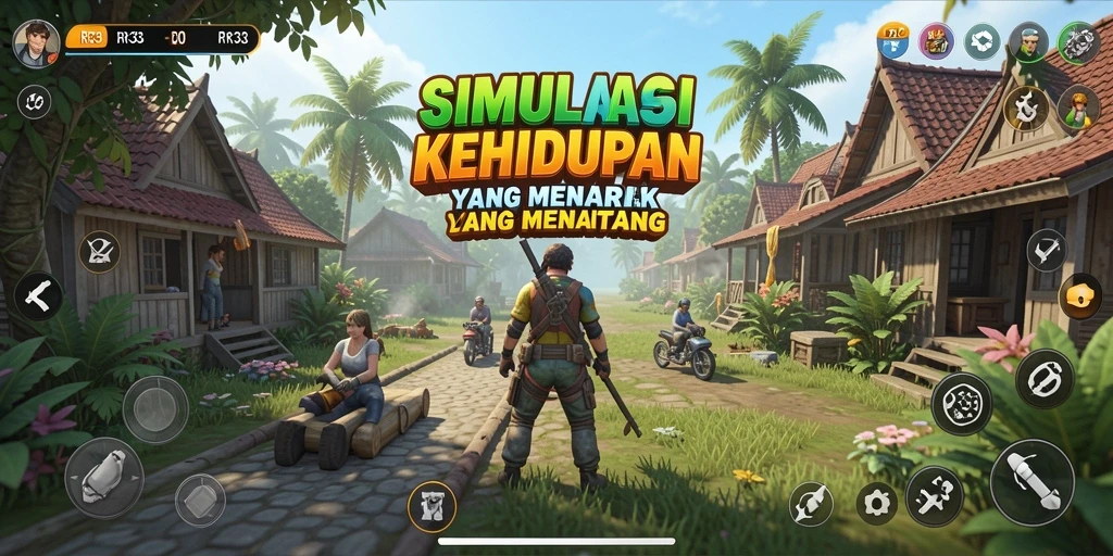 Screenshot gameplay RR33 menunjukkan aktivitas simulasi yang menarik.
