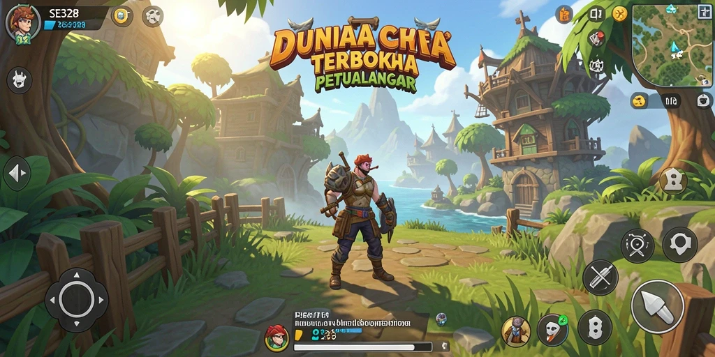 Screenshot gameplay SE328 menampilkan aksi seru di dunia terbuka.