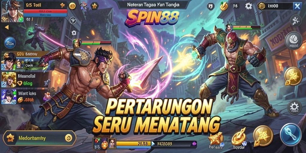 Tampilan gameplay seru dalam SPIN88 saat bertarung.