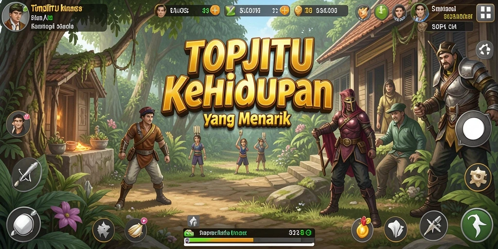 Screenshot gameplay TOPJITU yang menampilkan interaksi karakter dalam simulasi.