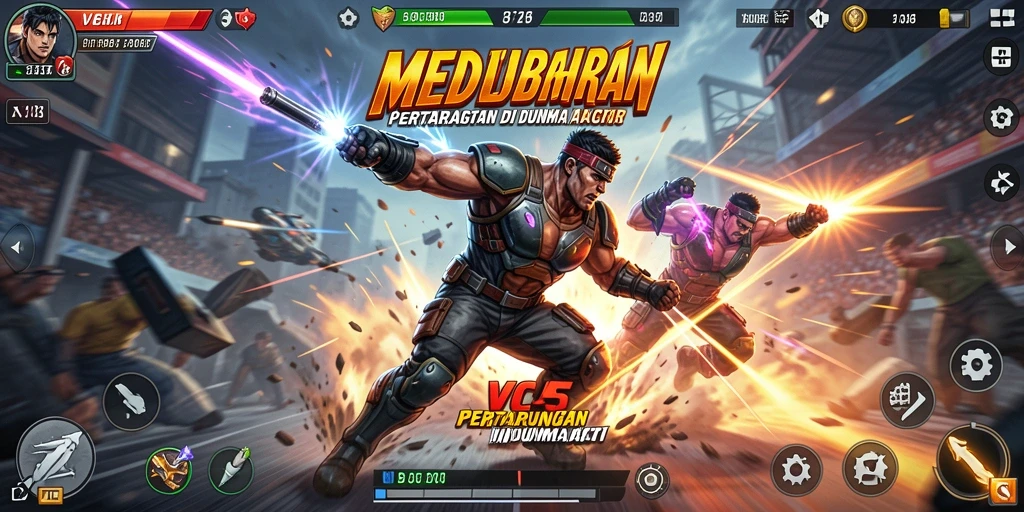 Screenshot gameplay VC55 menunjukkan aksi pertarungan yang mendebarkan.