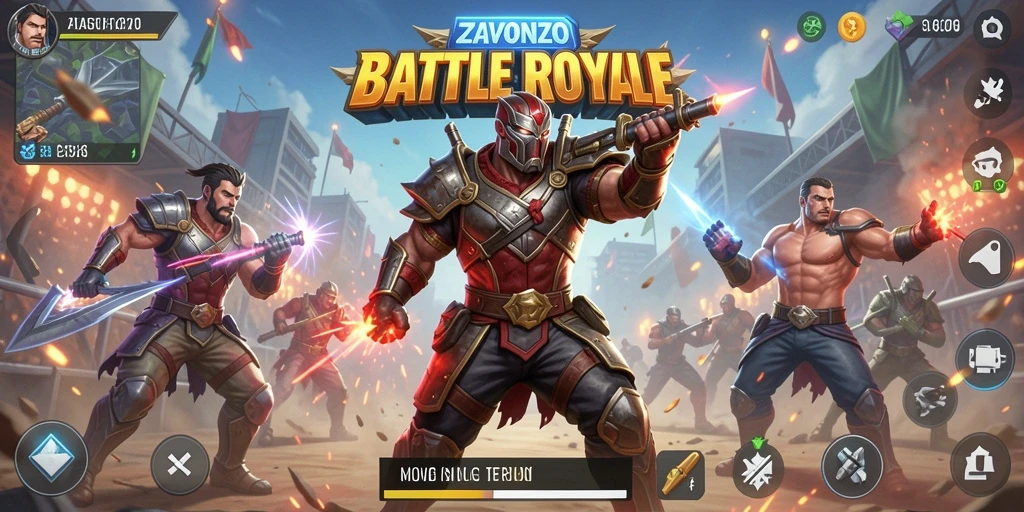 Gameplay seru ZAVONZO dengan aksi intens di medan perang.